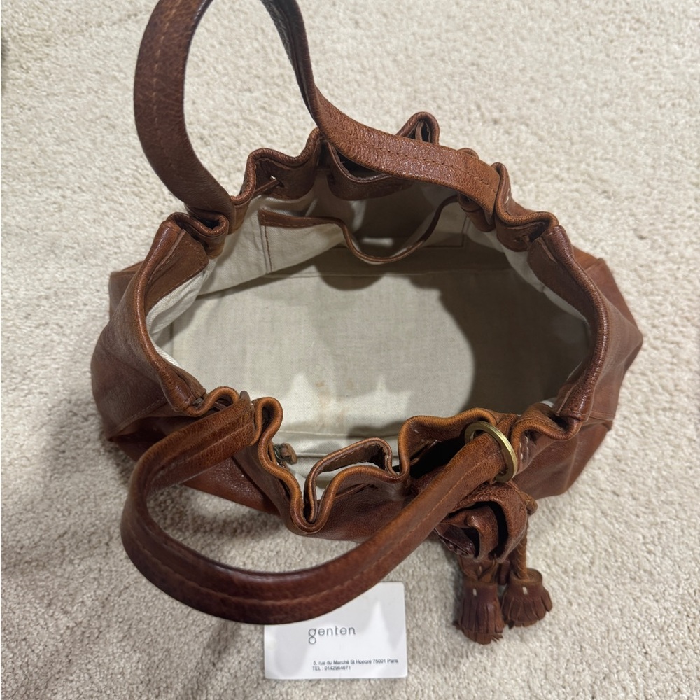 GENTEN Leather French Women's Shoulder Bag - Picture 2 of 6